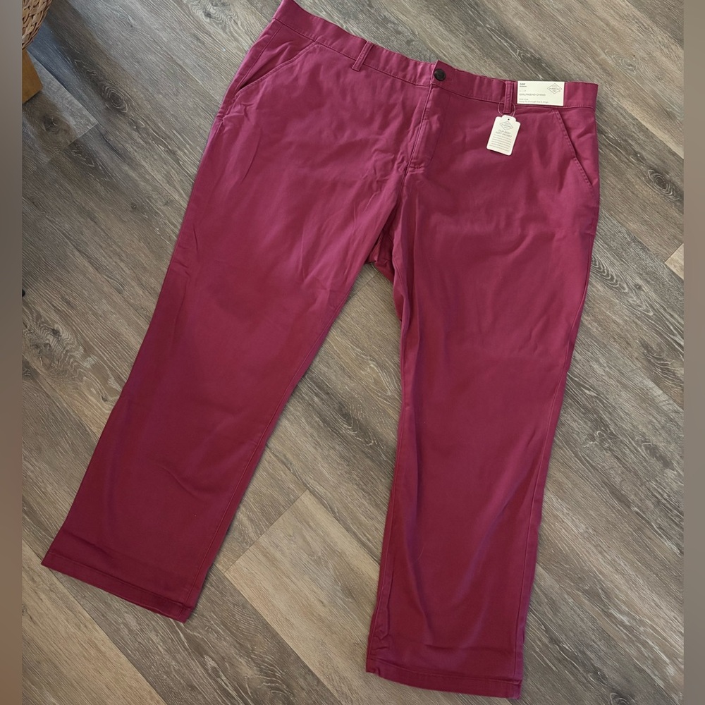 Women’s St John’s Bay Girlfriend Chino Pants Maroon Sz 24W NWT